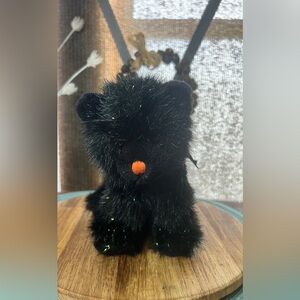 Russ SCREECH Plush Black Cat Halloween Sparkly Kitten Stuffed Animal  7"
